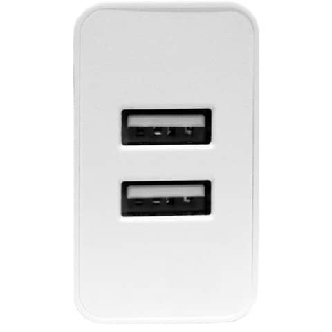 Presa caricatore Media Range 3.1A Dual USB A-C per smartphone e tablet bianco MRMA112